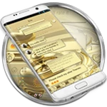 sms messages heart gold theme android application logo